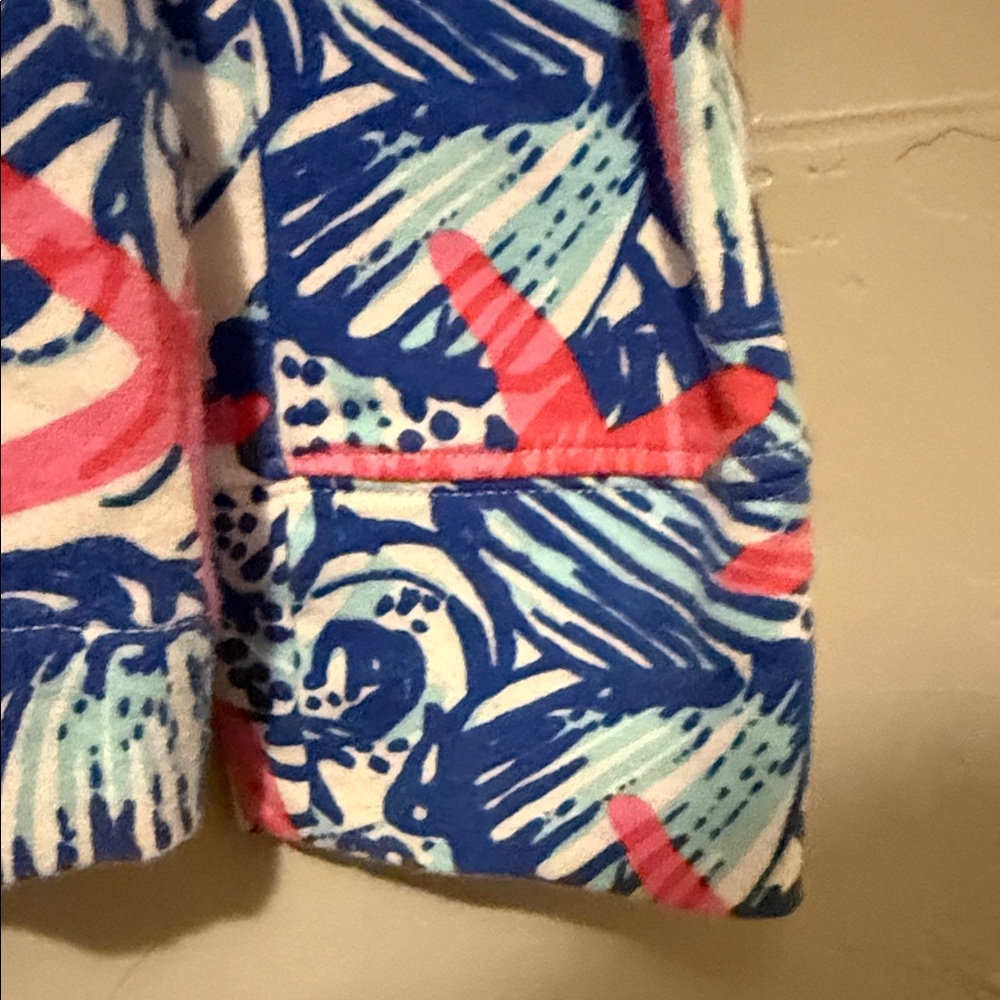 Lilly Pulitzer Vibrant Blue and Pink Quarter Zip Jacket XSmall - Picture 6 of 9